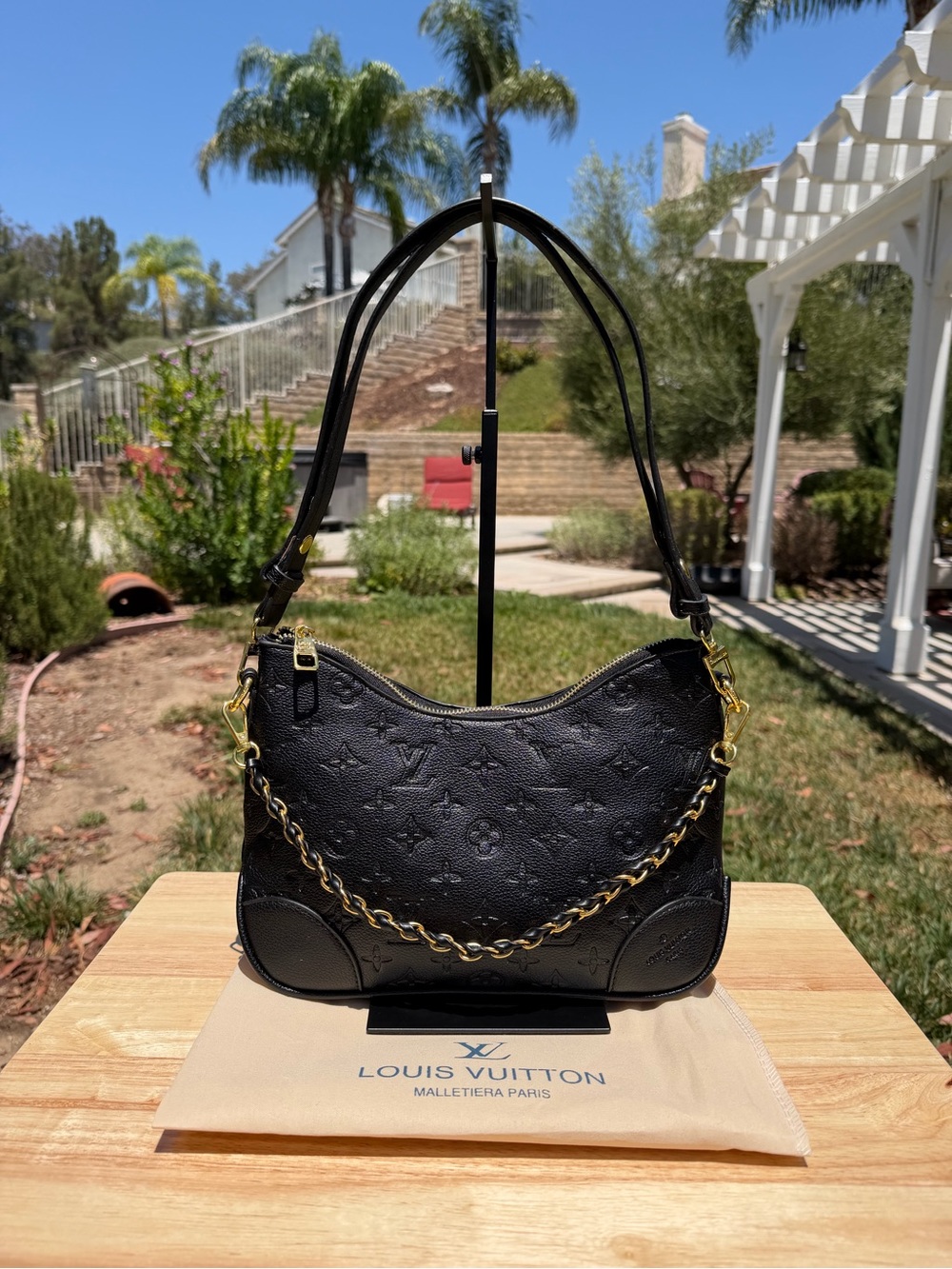 ✨COMING SOON✨ NEW LV Boulogne PM Black Embossed Monogram Empreinte Shoulder Bag - Picture 2 of 11